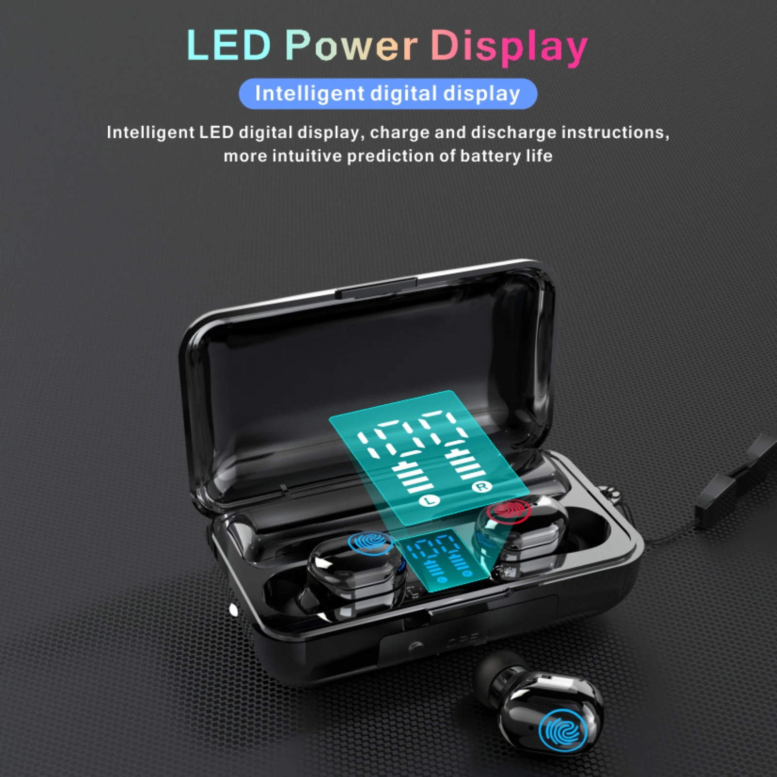 A19 Bluetooth Earphones True Wireless Headphones 5 0 TWS in Ear Earbuds Waterproof Mini Headset 9D Stereo Sound Sport Earpiece