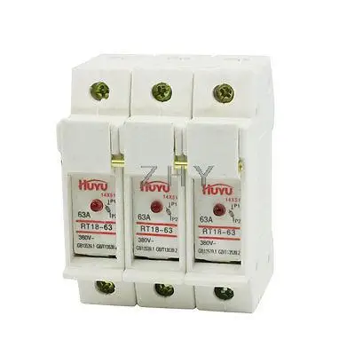 

RT18-63A 3P 14mmx51mm Cylindrical Fuse Holder with LED
