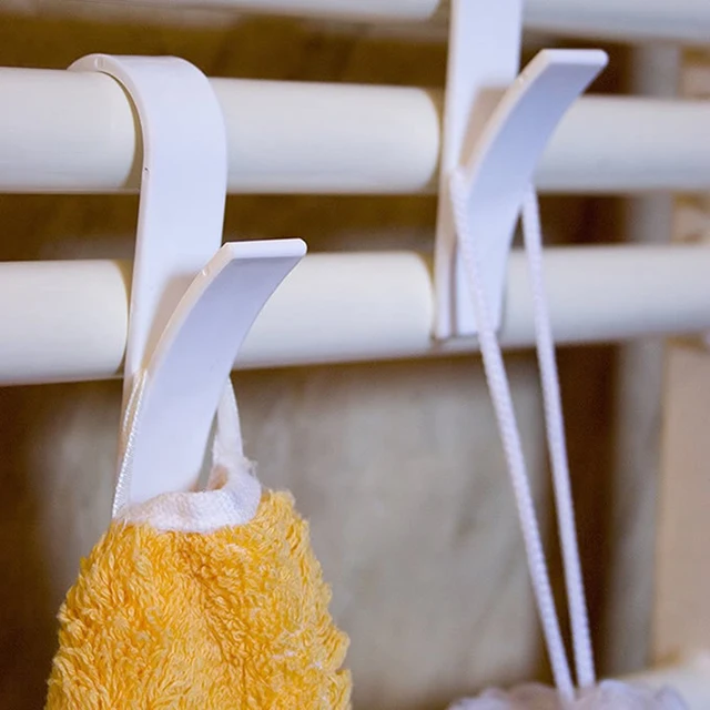 2Db Fehér Fogas Fűtött Törülköző Radiátor Sín Csőfürdőhorog Tartó Ruhák Plegelhető Sál - Image 5