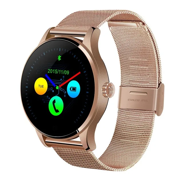 Full Rose gold steel Smarcent K88H умные часы Bluetooth монитор сердечного ритма трек наручные часы Шагомер Смарт-часы с функцией набора телефона для Android IOS - Цвет: Full Rose gold steel