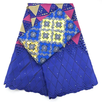 

Blue swiss voile lace in switzerland embroidery swiss lace fabric 2.5+3yards cotton fabric for dress african fabric CC-C3