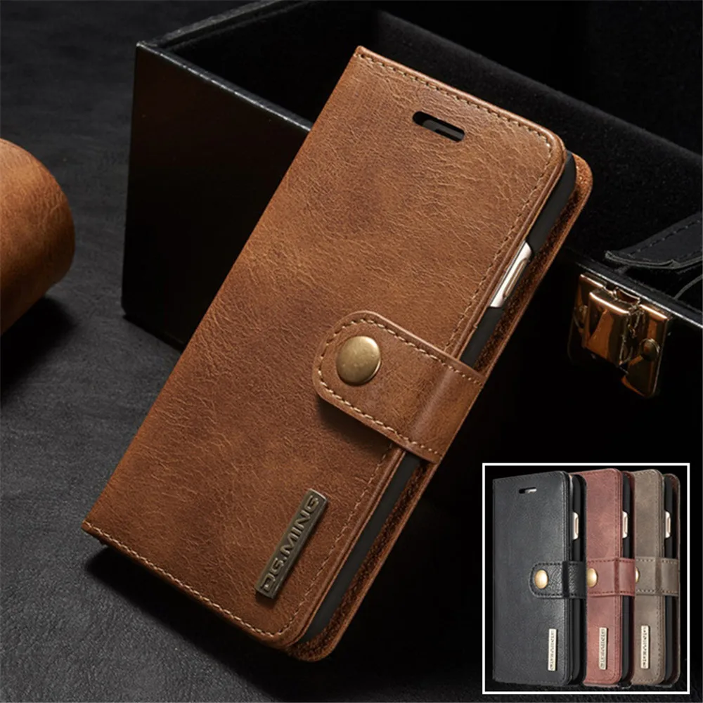 

DG.MING Leather Case for iPhone 11 Pro Max XS Max XR X 6 6S 7 8 Plus Flip Wallet Cover for Samsung S10 S9 S8 Note 10 Plus Coque