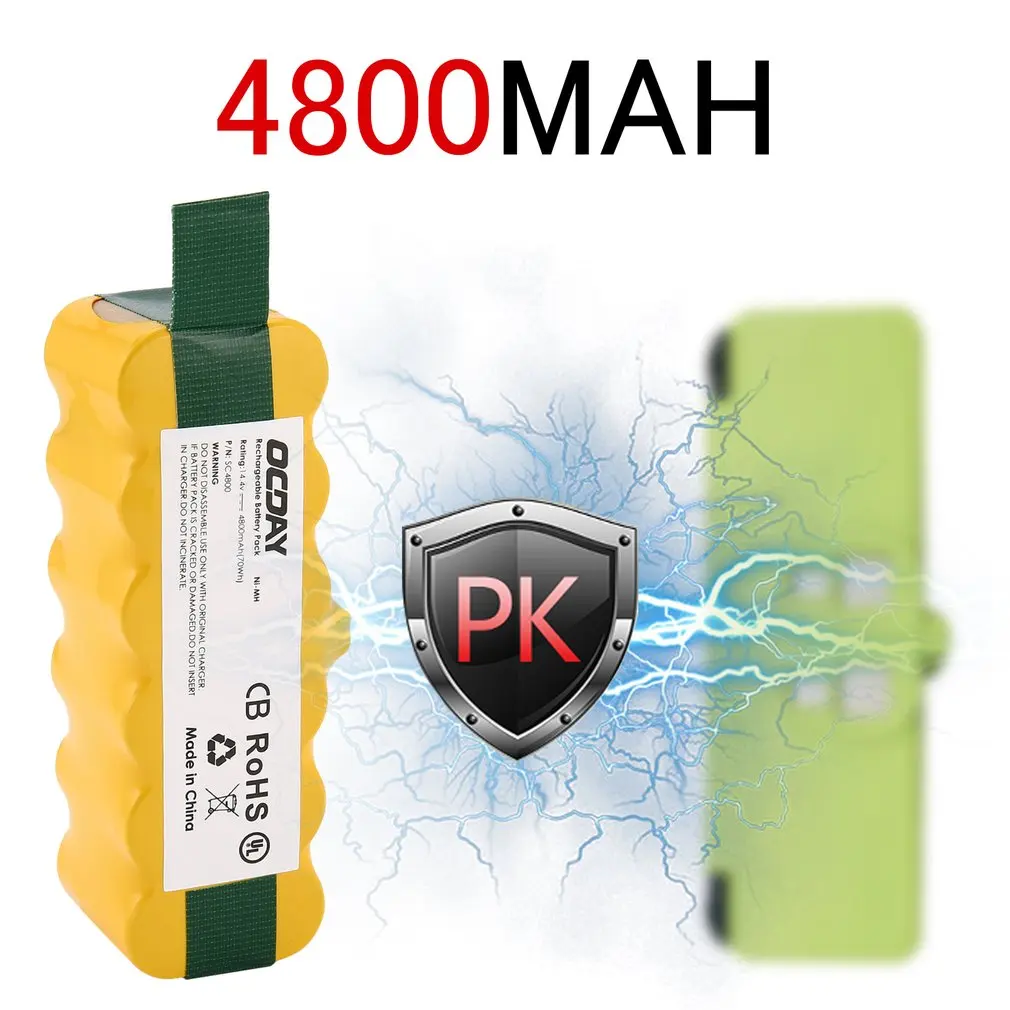 OCDAY 14,4 V 4800mAh Ni-MH Пылесос аккумуляторная батарея запасная батарея подходит для Irobot Roomba