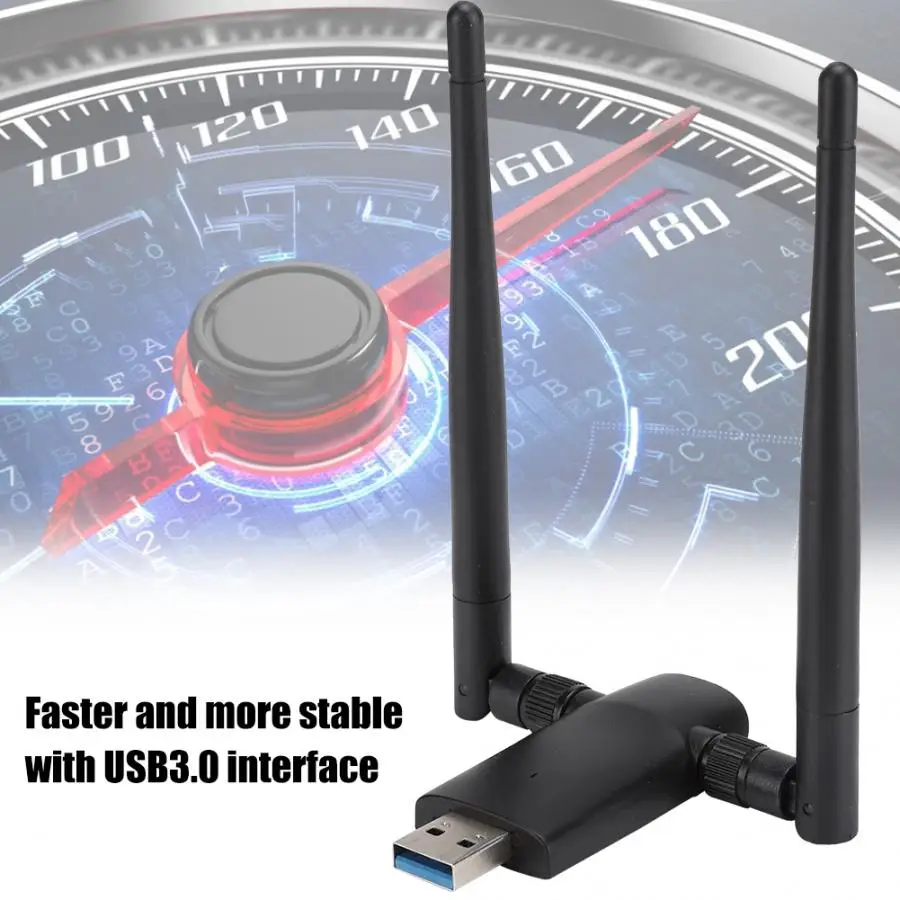 2,4G& 5G USB3.0 драйвер Бесплатный Wifi приемник Двухдиапазонная Беспроводная гигабитная сетевая карта с двойной антенной