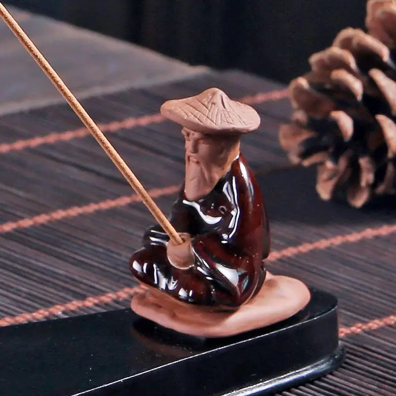 Aromatherapy Furnace Holder Old Man Incense Sticks Holder Ceramic Incense Burners Portable Porcelain Censer Use In Home Office