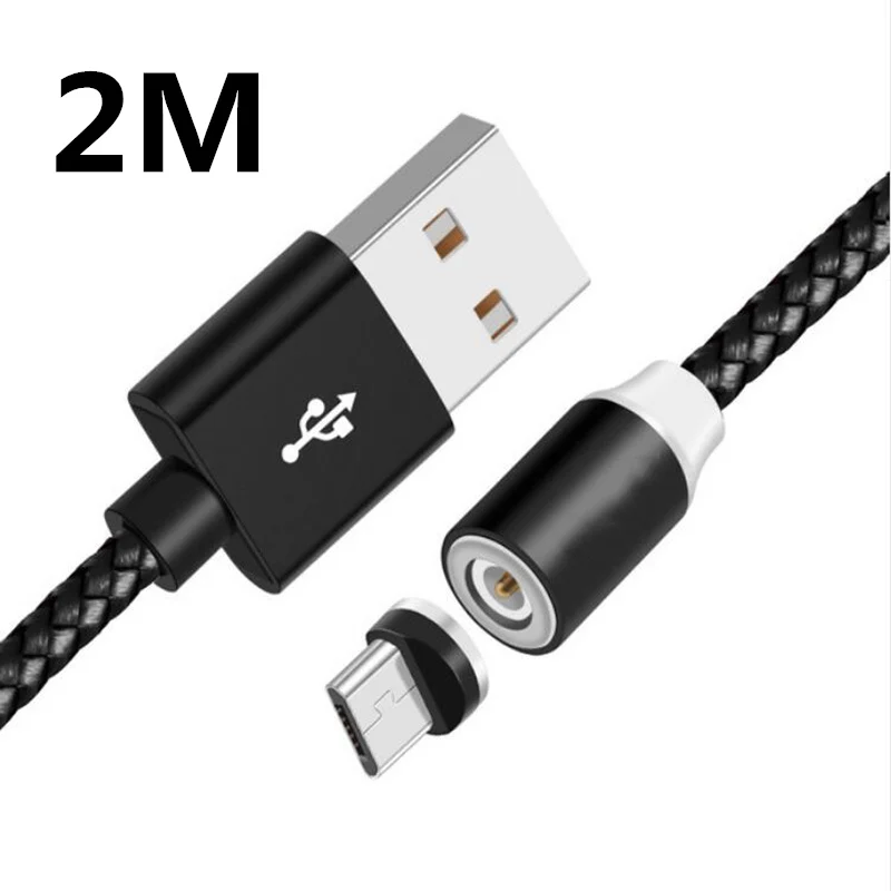 1 м 2 м Быстро Магнитный кабель Micro Тип usb C Зарядное устройство зарядки для iPhone 7 XS X XR samsung S8 магнит для Android телефонов usb кабель - Тип штекера: Black 2M