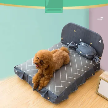 

Removable and Washable Pet Kennel Nest Puppy Bed Autumn and Winter Warm Dog Bed Grey Yellow Dog Sofa