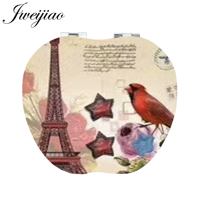 JWEIJIAO exposition 1889 Парижская башня винтажные инструменты аксессуары в форме яблока moive мини складывающееся зеркало для девочек EF30