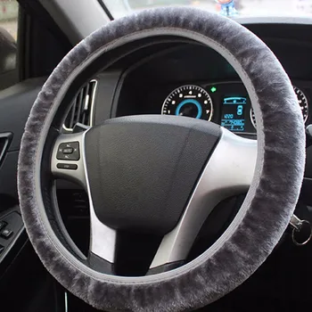 

Steering-wheel Plush Car Steering Wheel Covers Universal Winter Faux fur Hand Brake & Gear Cover Set Car Interior Accessories