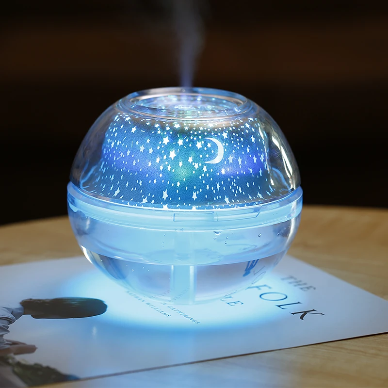 500 мл air humidfier USB Desktop аромат диффузор ультразвуковой Кристалл Ночник проектор