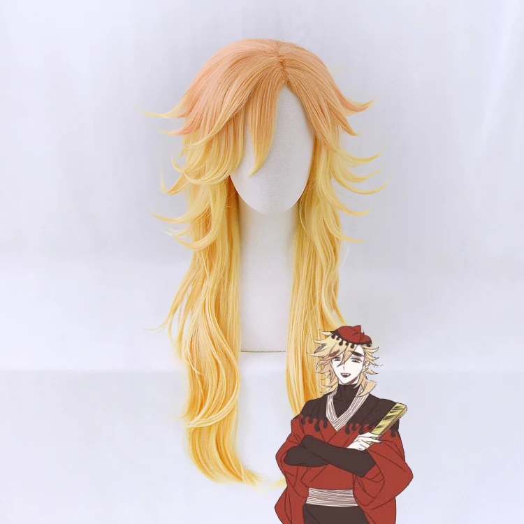 

Demon Slayer Douma Cosplay Wig Long Blonde for Women Kimetsu no Yaiba Demon Moons Halloween Golden Hair for Men Wig