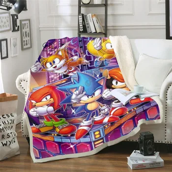 

Anime Super Sonic Blanket Design Flannel Fleece Blanket Printed Children Warm Bed Throw Blanket Kids Blanket 05