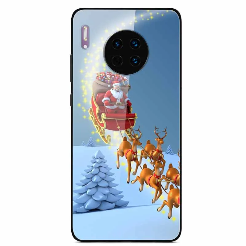 Рождественский чехол для huawei mate 30 Pro Чехол из закаленного стекла жесткий чехол для телефона для huawei mate 20 Lite чехол mate 10 Чехлы mate 30 5G - Цвет: 24