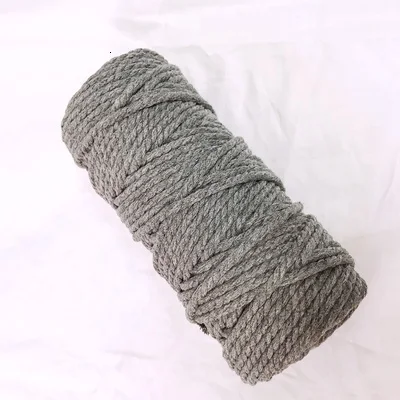 Grey 4 мм x 50 м Высокое качество Мягкий сенсорный макраме ручной работы 3 плетеный хлопок шнур для DIY ручной работы настенный кисточкой Висячие украшения - Цвет: Grey