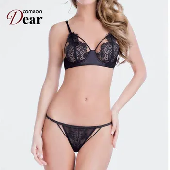 

Comeondear Hallow out Lace Bra Set Delicate Breathable Sexy Visible Bra And Panty Fashion Lenceria Mujer Active Lingerie RA80249