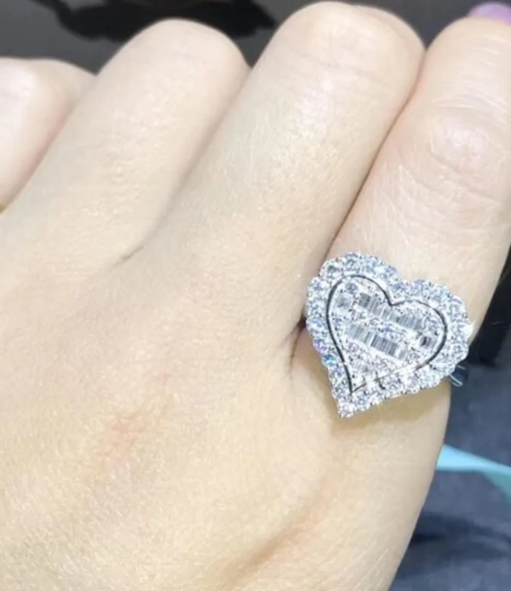 

TR258 925 Sterling Silver NSCD simulated Gem engagement rings for women,Heart-shaped Wedding rings