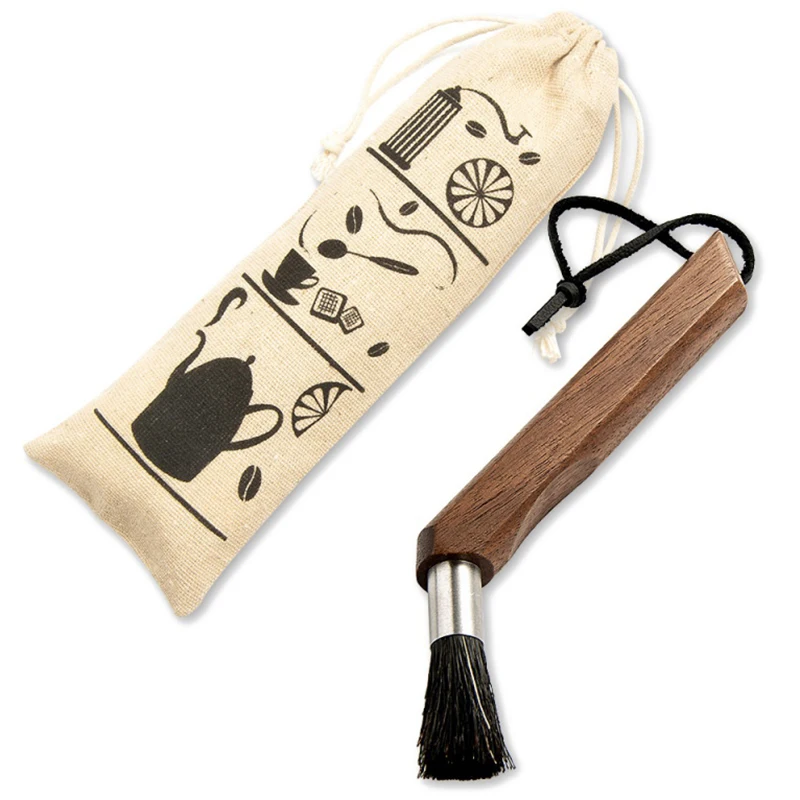 

Coffee Machine Cleaning Brush Coffee Grinder Brush Handle with Lanyard Storage Bag, Home Kitchen