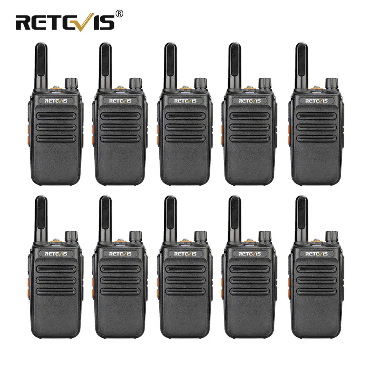 Retevis Pmr Walkie Talkie 10 Pezzi Walkie Talkie Rb635 Rb35 Pmr 446 Radio Bidirezionale Ptt Talkie Walkie Per La Caccia Ristorante Dell'Hotel