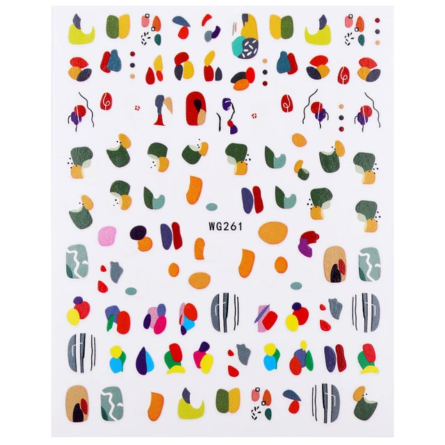 1PC Heart Love Design 3D Nail Sticker English Letter stickers Face Pattern Trasnfer Sliders Valentine's Day Nail Art Decoration 3d-WG261