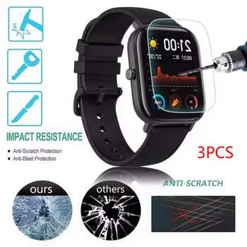 

3PCS Smartwatch Tempered Glass Protective Film Guard For AMAZFIT GTS Smart Watch Toughened Display Screen Protector Cover