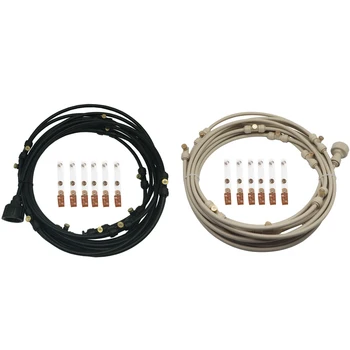 

Water Misting Cooling System Kit Summer Sprinkler Brass Nozzle Outdoor Garden Park Plants Spray Hose Watering