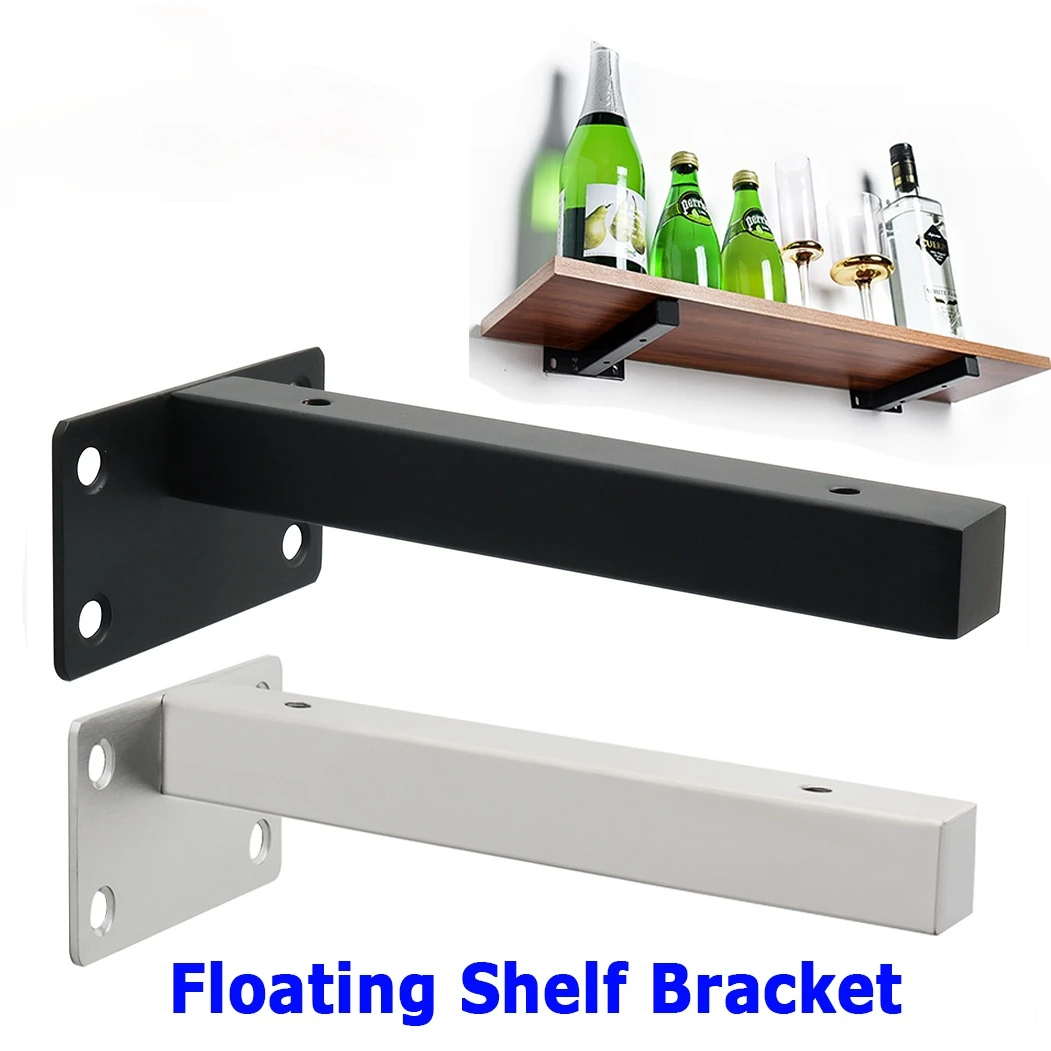 2Pcs Floating Shelf Bracket L Shelf Invisible Hidden Heavy Duty Support 304 Stainless Steel Furniture Hardware 15/20/25cm