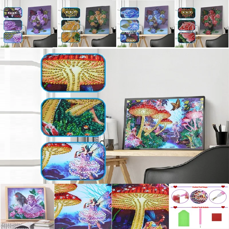 5D DIY Diamond Painting Flower Arrangement Flower Vase Cross Stitch Diamond Embroidery Mosaic Diamond Home Decor