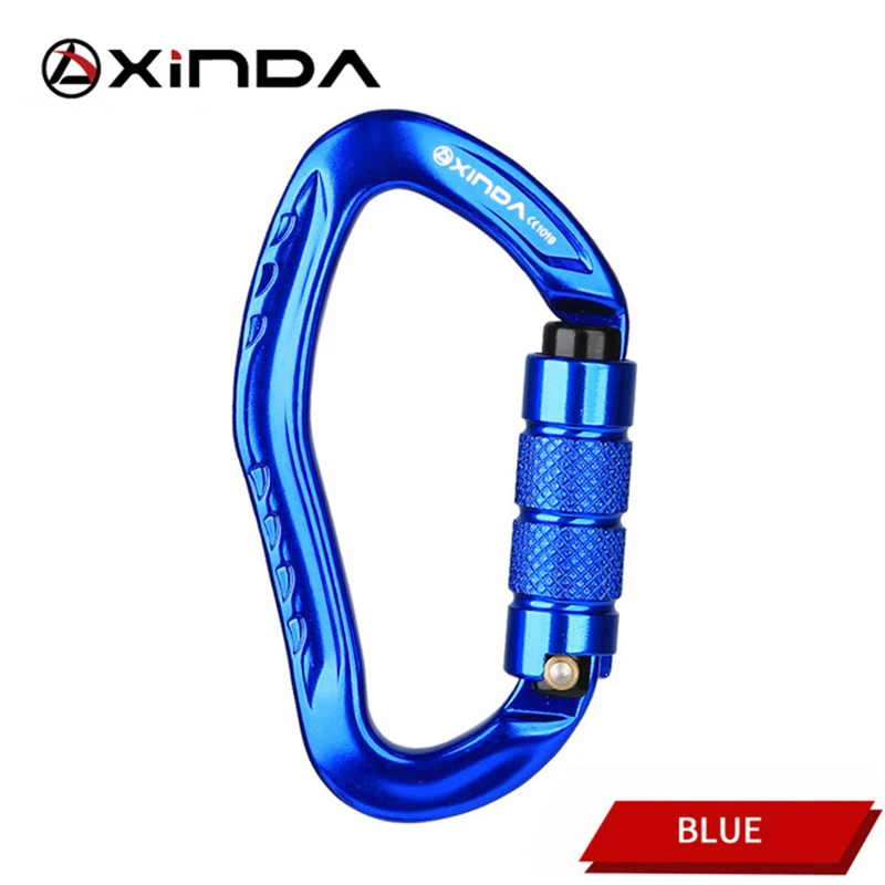 Синий Rock Climbing Carabiner 22kN Mountain Carabiner Safety Pear-shape Safety Buckle Hiking Survival Kit Protective Equipment - Цвет: Синий