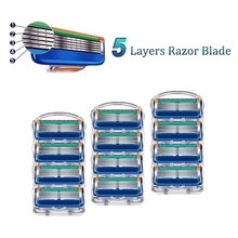 

Men Razor Blades Shaving Cassettes For Replaceable Blades Fit 5 Stainless Steel Razor Blades Heads