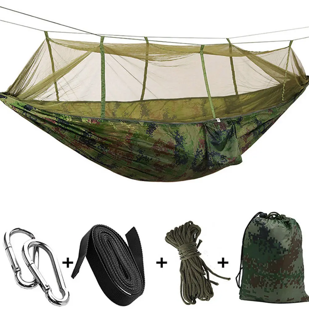 

Ultralight Camping Hammock Beach Swing Bed Hammock with Mosquito Nets for Outdoors Backpacking Survival or Travel