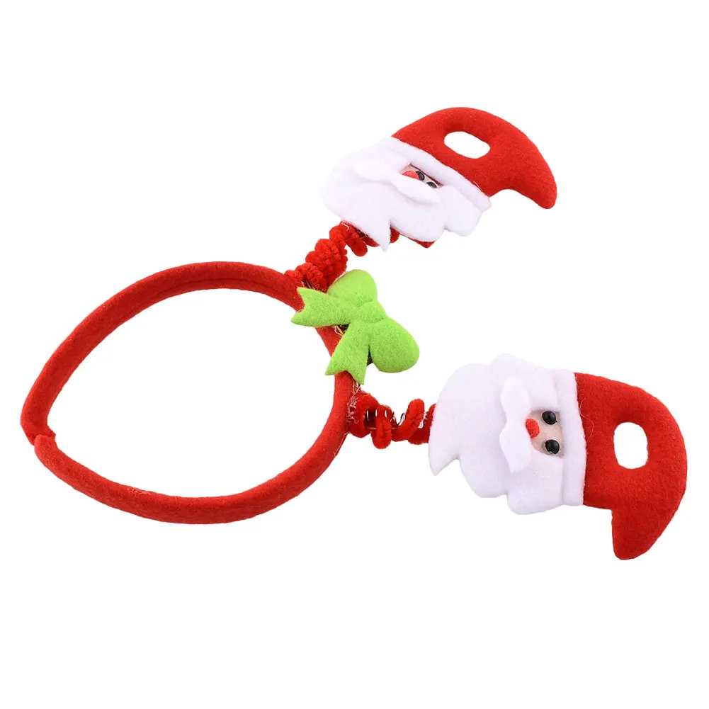 Christmas Headband LED Ornaments Decor Glow Red Fabric Lighting Xmas Hat Decoration Costume Gift Festival Party Santa Lovely