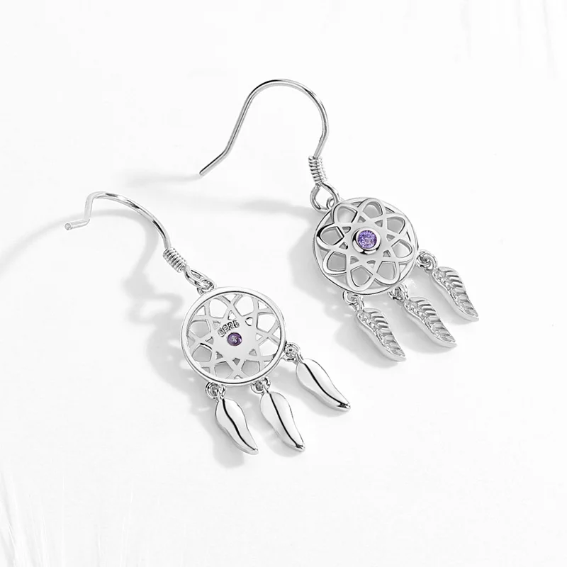Женские серьги подвески TONGZHE Dream Catcher из стерлингового серебра 925 пробы