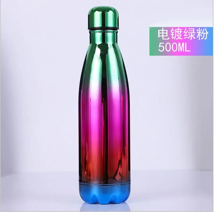 GH 500 мл вакуумная колба с двойными стенками, бутылка для воды из нержавеющей стали, колы, бутылка для воды, пива, термос для спортивной бутылки, бутылки для воды - Цвет: 19