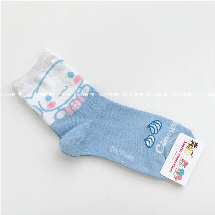 Носки с рисунком аниме, с принтом, с помпонами, порином, Cinnamoroll babyCinnamoroll Kiki Lala, милые забавные женские хлопковые носки в Корейском стиле kawaii
