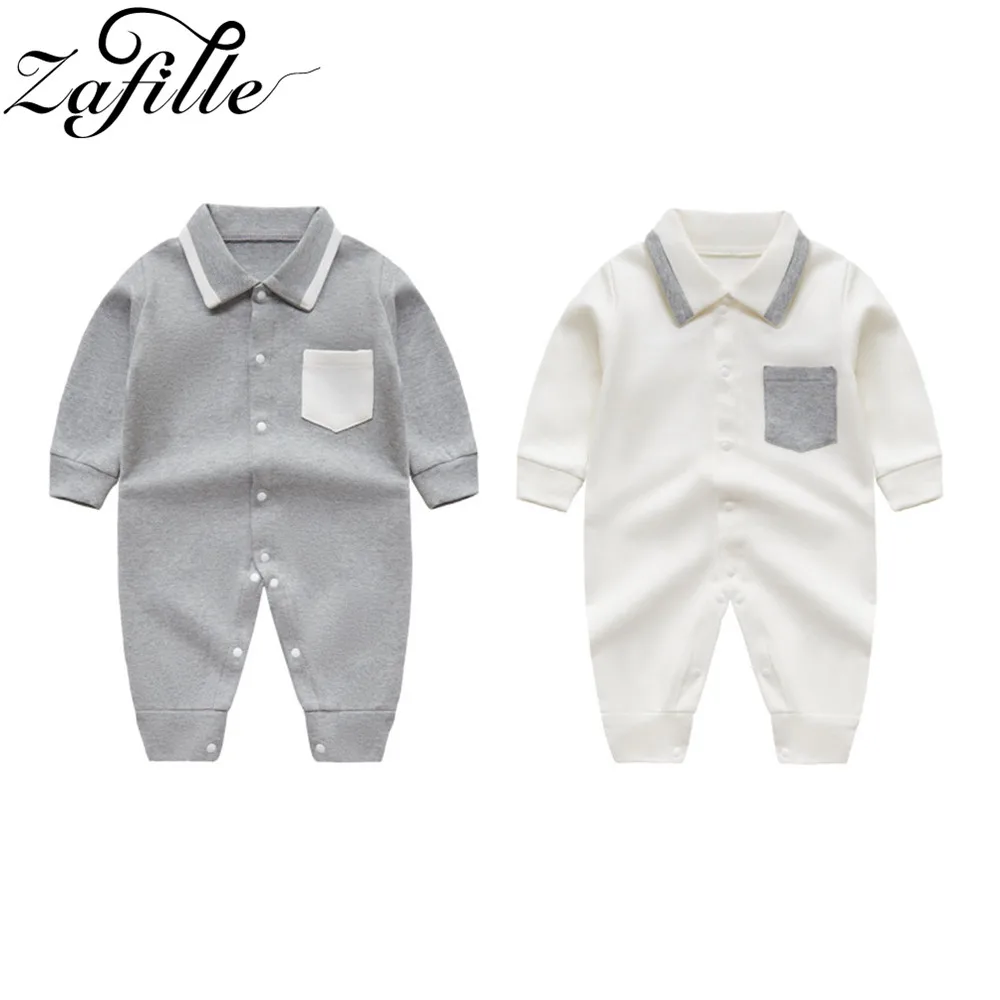 

ZAFILLE 2020 Baby Boy Clothes Long Sleeve Unisex Baby Romper Solid Girls Clothing Cotton Newborn Infant Kids Clothes Jumpsuits