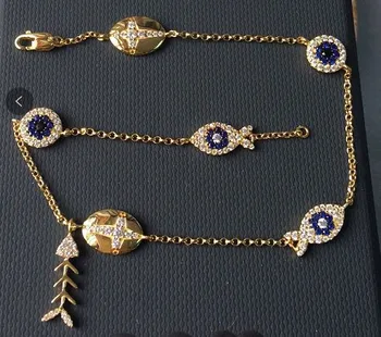 

New 925 Sterling Silver Meteorites Stars Anklet For Women lucky eyes Ankle Chain Leg Bracelet Foot Jewelry monaco brand