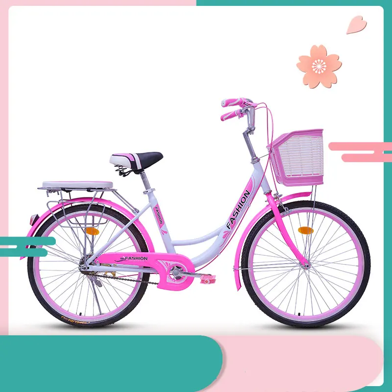 Flash Deal Bicycle Commuter Bicycle 20/24/26 Inch Men and Women Urban Retro Travel Light Adult Princess Student Ladies Car 3