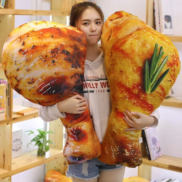 Dropshipping Simulation Food Real life Style Chicken Leg Toy Chick Wing Drumstick Fried Rice Noodle Pillow Cushion Birthday Gift 6