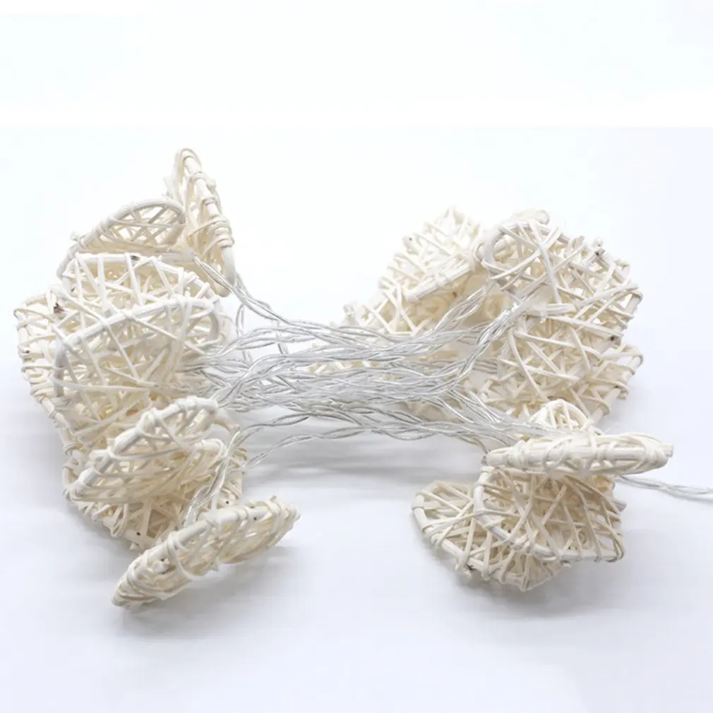 

Creative Rattan Love Heart Light Strings Garlands LED Lamp Holiday Party Garden Decoration Festival Christmas Fairy Lights