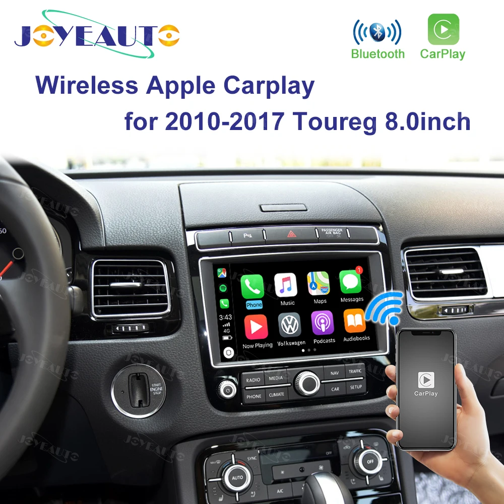 Joyeauto Wifi беспроводной Apple Carplay для 2010- Volkswagen Toureg Golf с iOS13 Android зеркало Android авто зеркало в форме яблока - Цвет: for toureg 8 inch