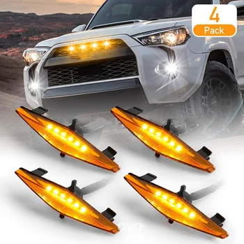 

4PCS External White LED Lights Decoration, Led Front Grille Lights for 2014-2019 Toyota 4Runner TRD Pro Grille