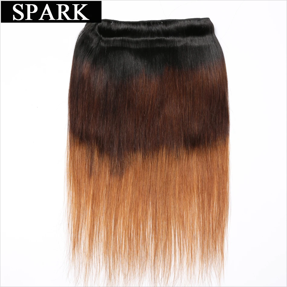 Spark Ombre бразильские прямые человеческие волосы для наращивания 3/4 шт 100% Remy