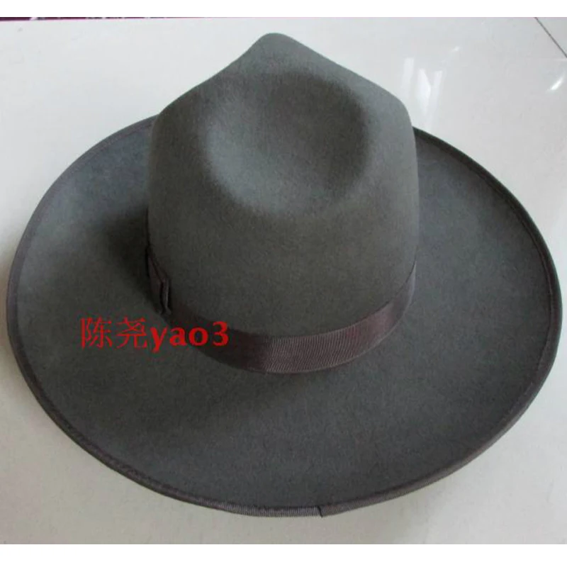 Лихуа большой край шляпа Для мужчин Для женщин большой Размеры шляпа-котелок из шерстяного войлока шляпа, на высоком каблуке 12 см/4,7 дюймов израильские, еврейские шляпа, Серый Цвет Производительность Шапки