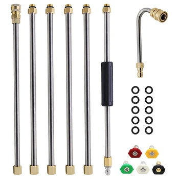

Pressure Washer Extension Wand Set, 8 Ft Replacement Lance with 5 Spray Nozzle Tips, 4000 PSI