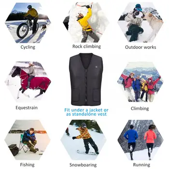 

2019 Outdoor Men Electric Heated Vest USB Heating Vest Winter Thermal Cloth Feather Hot Sale Camping Hiking Warm Hunting Jacket