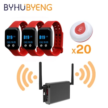

BYHUBYENG Caregiver Wireless Watch Pager Emergency Calling Button Signal Repeater For Elderly Patient Pregnant Children Disabled