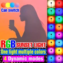 

5V Led Lights RGB Sunset Lamp USB Rainbow Projector Night Ampoule Atmosphere Background Light Bulb Room Decoration Gifts SMD3535