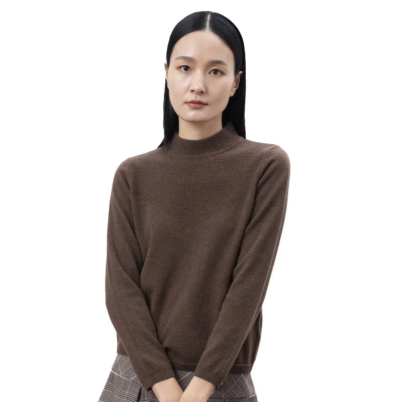 

Women Pullover Sweater Autumn Winter Solid Elegant Basis Fashion New Design Women's Jumper Knit Mock Neck Sweaters