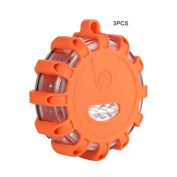 

3Pcs Dry Battery Marine School Bus Roadblock Warning Light Rotating Strobe Light 12+3 Led Traffic Warning Light