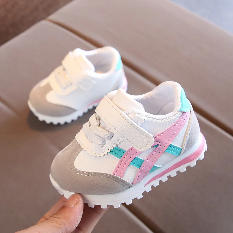 Осенняя детская спортивная обувь для мальчиков и девочек 1 год повседневная обувь дышащие модные кроссовки с мягкой подошвой для новорожденных